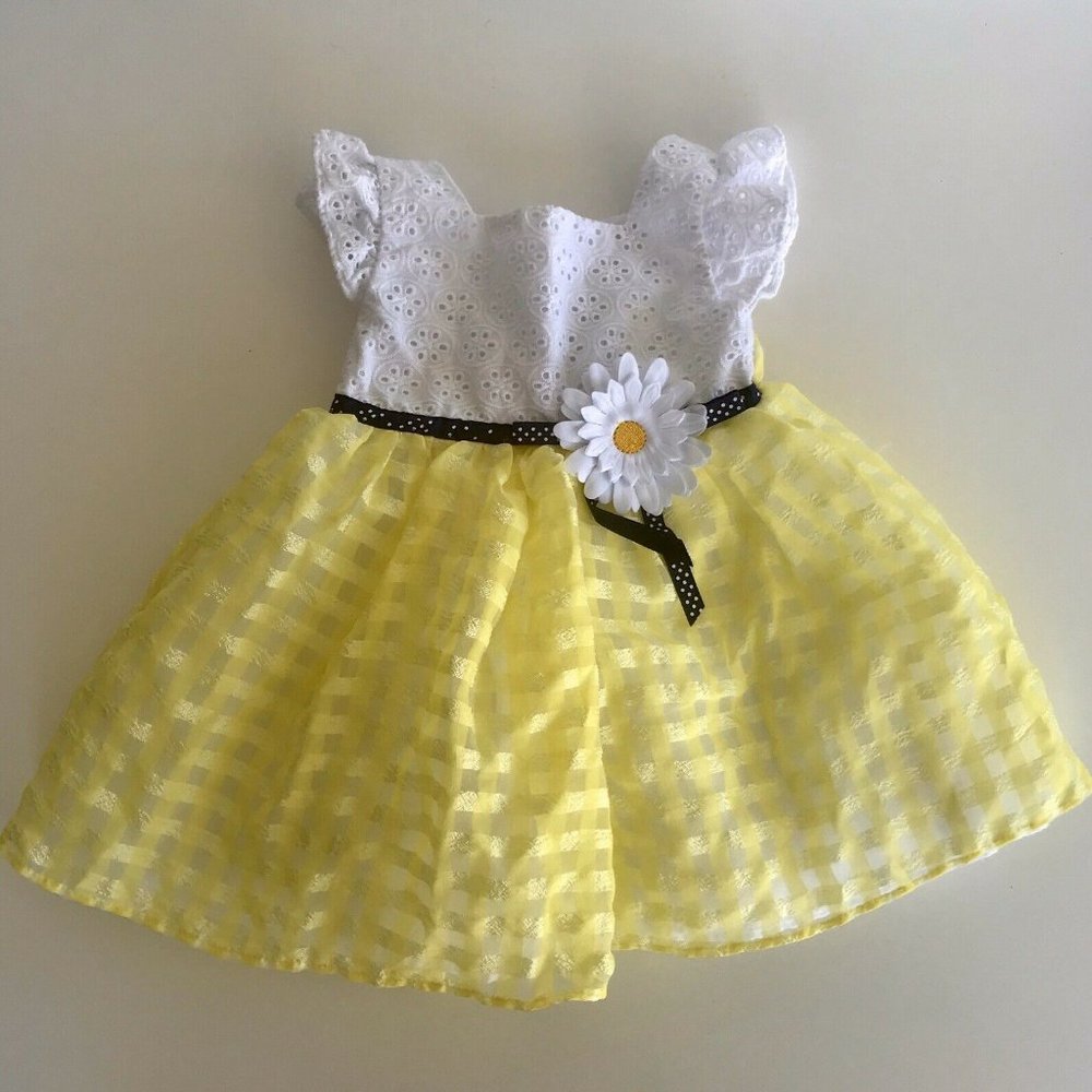 Koala Baby Boutique Girl White & Yellow Dress 12 M